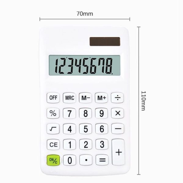 8-digit Candy Colored Solar Calculator Multifunctional Mini Student Electronic Calculator (Pine Stone Green) - Image 3
