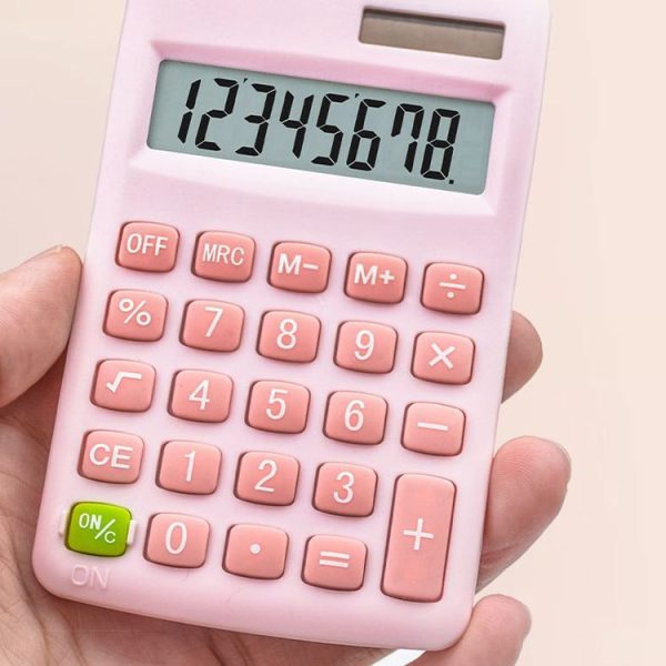 8-digit Candy Colored Solar Calculator Multifunctional Mini Student Electronic Calculator (Pine Stone Green) - Image 4