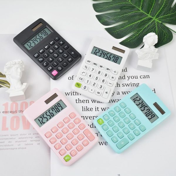 8-digit Candy Colored Solar Calculator Multifunctional Mini Student Electronic Calculator (Pine Stone Green) - Image 6