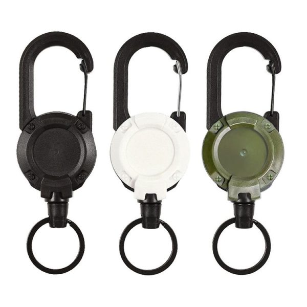 Flexible Climbing Backpack Buckle Retractable Pull Badges Reel Sports Keychain (Black) - Image 2