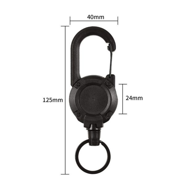 Flexible Climbing Backpack Buckle Retractable Pull Badges Reel Sports Keychain (Black) - Image 3