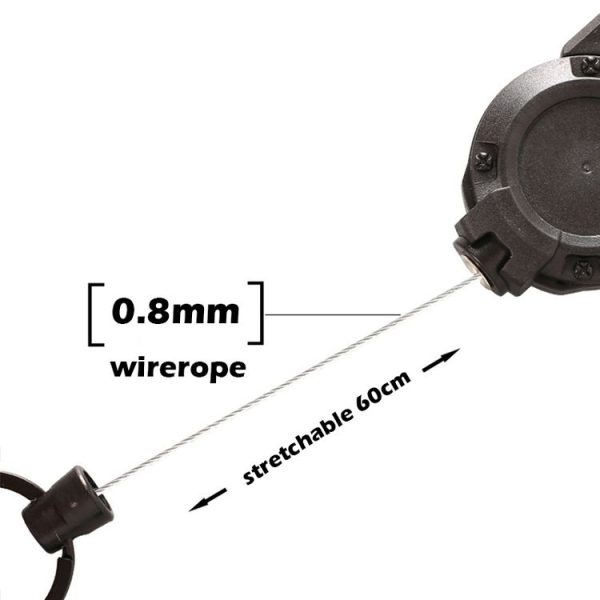 Flexible Climbing Backpack Buckle Retractable Pull Badges Reel Sports Keychain (Black) - Image 4