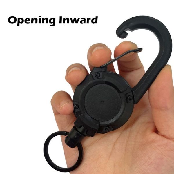 Flexible Climbing Backpack Buckle Retractable Pull Badges Reel Sports Keychain (Black) - Image 5