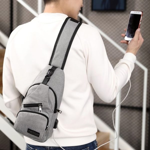 MeiJieLuo Simple Men Chest Bag Sports Youth Shoulder Crossbody Bag (Blue) - Image 2