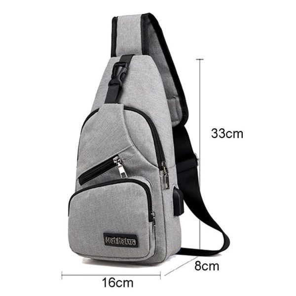 MeiJieLuo Simple Men Chest Bag Sports Youth Shoulder Crossbody Bag (Blue) - Image 5