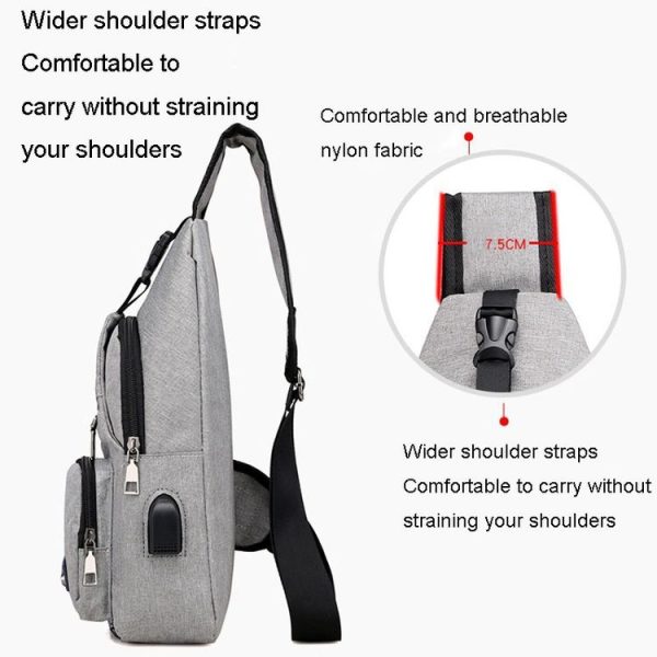 MeiJieLuo Simple Men Chest Bag Sports Youth Shoulder Crossbody Bag (Blue) - Image 6