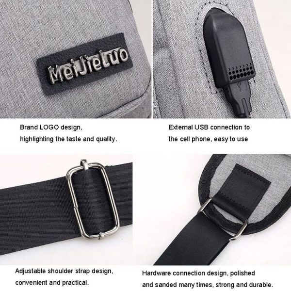 MeiJieLuo Simple Men Chest Bag Sports Youth Shoulder Crossbody Bag (Blue) - Image 8