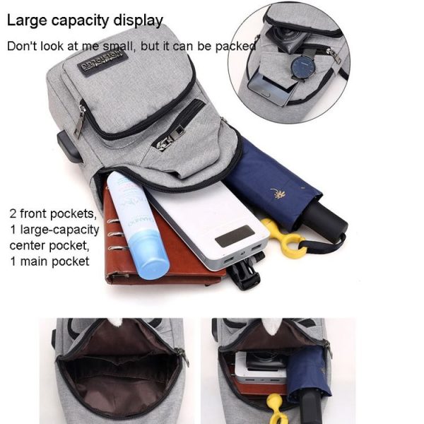 MeiJieLuo Simple Men Chest Bag Sports Youth Shoulder Crossbody Bag (Blue) - Image 9