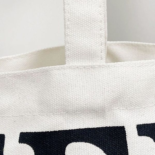 Women Printed Letter Canvas Bag Single Shoulder Tote Bag (Black) - Image 6