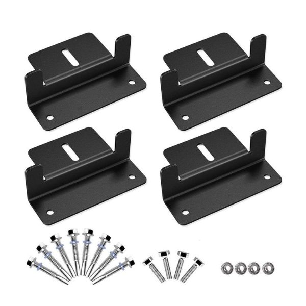 4pcs / Set Aluminum Solar Panel Mounting Bracket (Black)