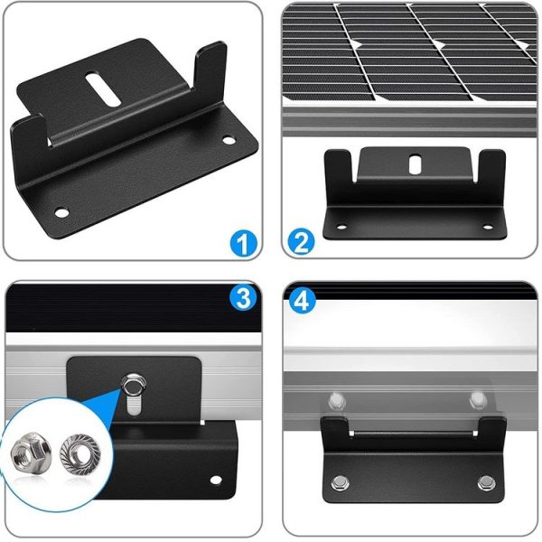 4pcs / Set Aluminum Solar Panel Mounting Bracket (Black) - Image 5