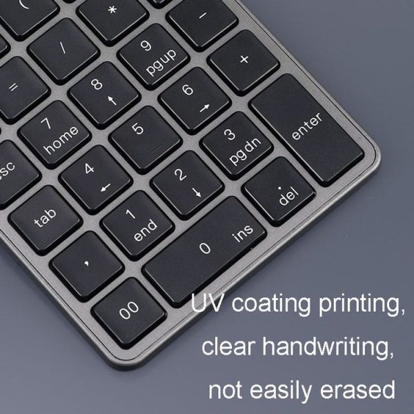 KN-980 28 Keys Portable Wireless Digital Quiet Keypad Computer External Digital Password Keypad (Gray) - Image 5