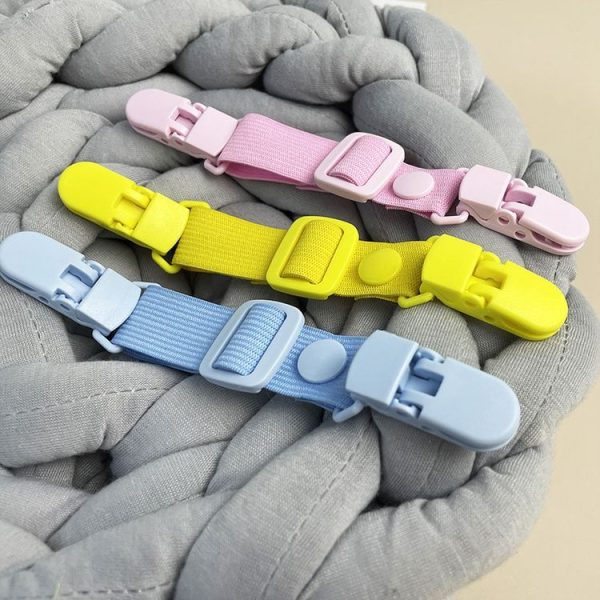 School Bag Shoulder Strap Clip Adjustable Elasticity Anti-Falling Clip For Children Overalls (Pink) - Image 3