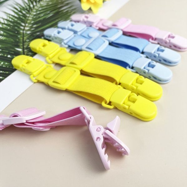 School Bag Shoulder Strap Clip Adjustable Elasticity Anti-Falling Clip For Children Overalls (Pink) - Image 4