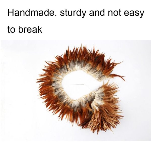 Thickened Natural Feather Duster Wooden Handle Dust Duster Home Car Dust Collector (Gold) - Image 3