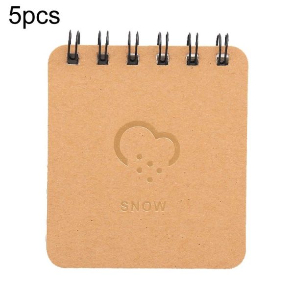 5pcs Small Portable Notebook Mini Pocket Coil Notes, Model: Snow