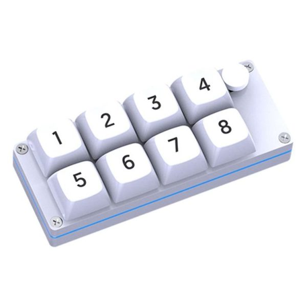 MKESPN Shortcut Macro Defined Wired Samll Keypad Single Handed Gaming Keyboard (White)