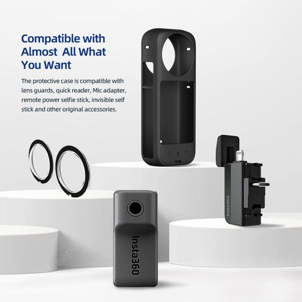 Insta360 X3 AMagisn Body Silicone Protective Cover, Style: Body+Lens Case (Black) - Image 10