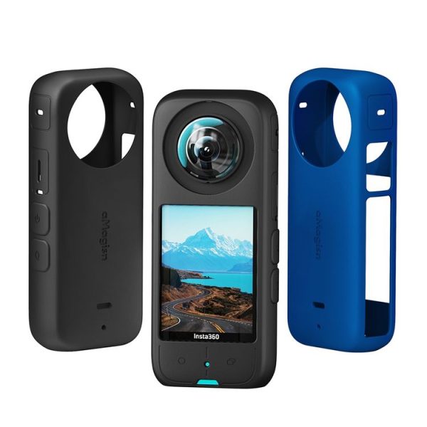 Insta360 X3 AMagisn Body Silicone Protective Cover, Style: Body+Lens Case (Black) - Image 2
