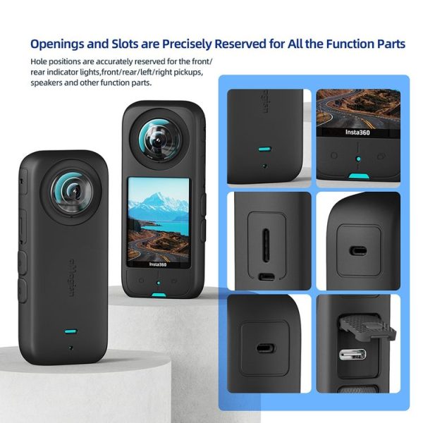 Insta360 X3 AMagisn Body Silicone Protective Cover, Style: Body+Lens Case (Black) - Image 5
