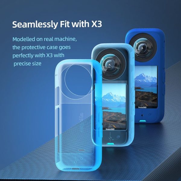 Insta360 X3 AMagisn Body Silicone Protective Cover, Style: Body+Lens Case (Black) - Image 8
