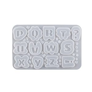 Crystal Epoxy Resin Lace Letter Mold Symbol Pendant Silicone Mold, Spec: 02