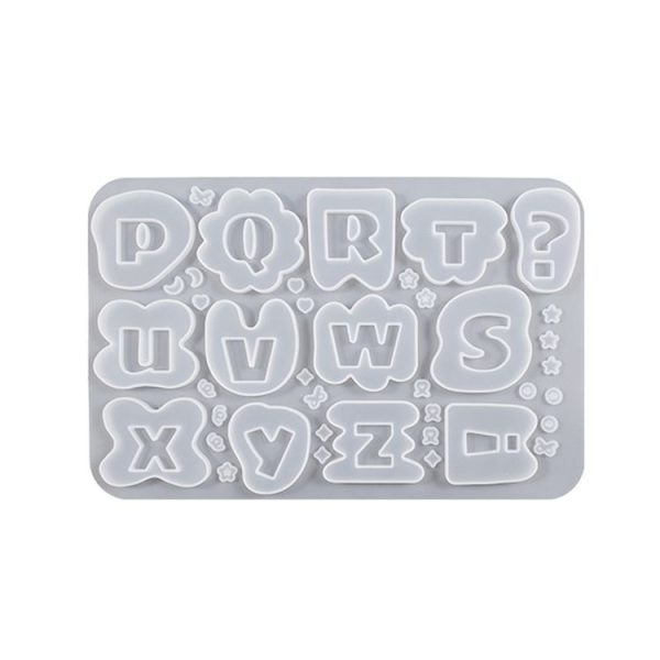 Crystal Epoxy Resin Lace Letter Mold Symbol Pendant Silicone Mold, Spec: 02