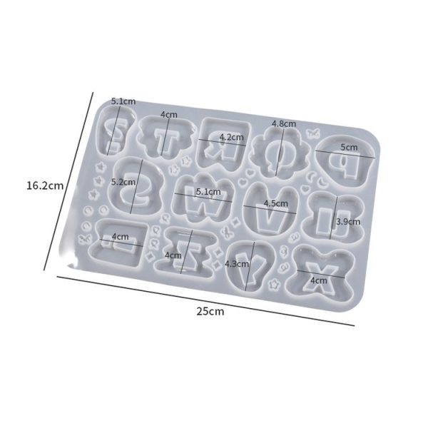 Crystal Epoxy Resin Lace Letter Mold Symbol Pendant Silicone Mold, Spec: 02 - Image 2