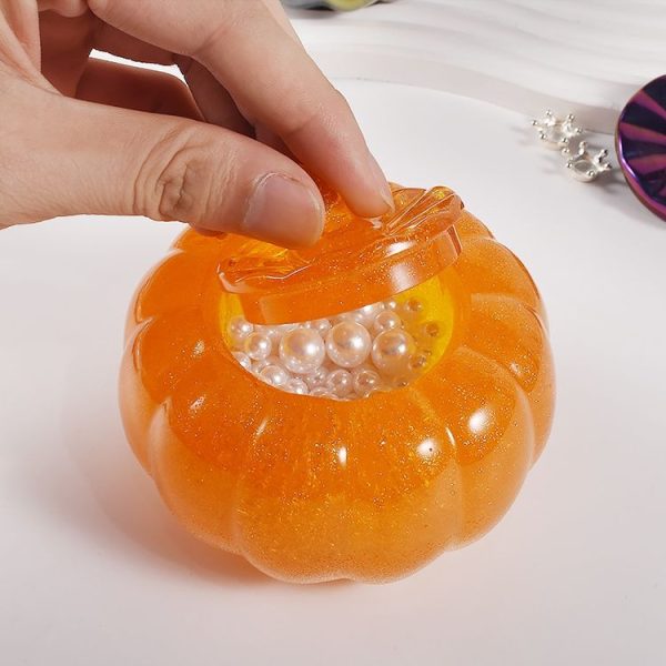 DIY Crystal Epoxy Pumpkin Storage Box Mold Halloween Silicone Mold (Cover+Base Combination) - Image 4