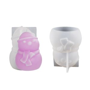 Christmas Crystal Silicone Mold DIY Snowman Elk Candle, Spec: Fat Christmas Snowman 004