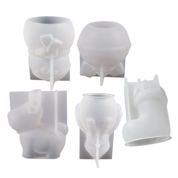 Christmas Crystal Silicone Mold DIY Snowman Elk Candle, Spec: Fat Christmas Snowman 004 - Image 4