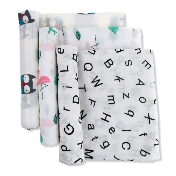 Cartoon Baby Soft Gauze Quilt Swaddle Cotton Bath Towel 117 X 117cm, Style: Letter ABC - Image 2