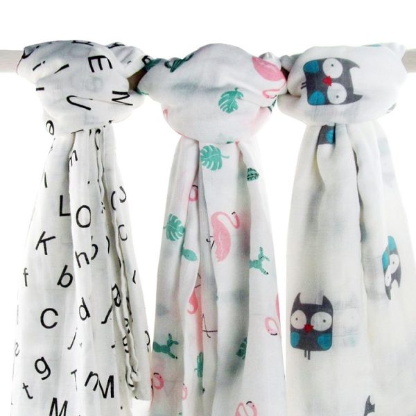 Cartoon Baby Soft Gauze Quilt Swaddle Cotton Bath Towel 117 X 117cm, Style: Letter ABC - Image 3