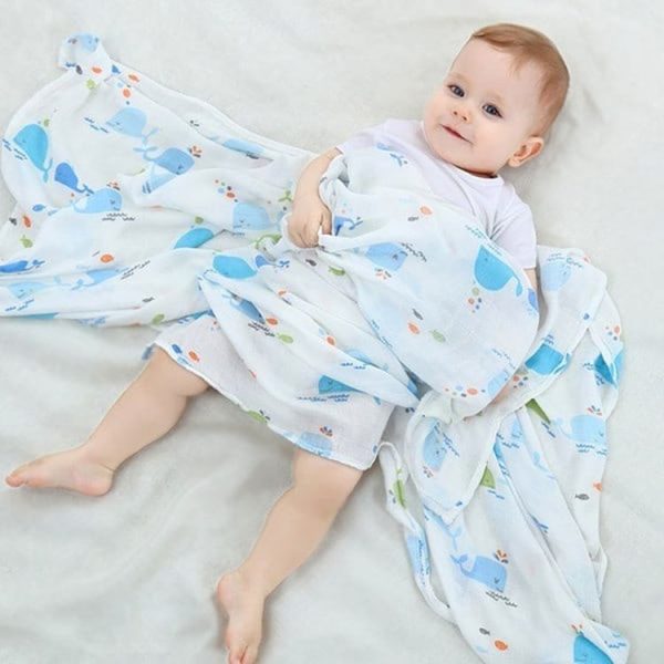 Cartoon Baby Soft Gauze Quilt Swaddle Cotton Bath Towel 117 X 117cm, Style: Letter ABC - Image 6