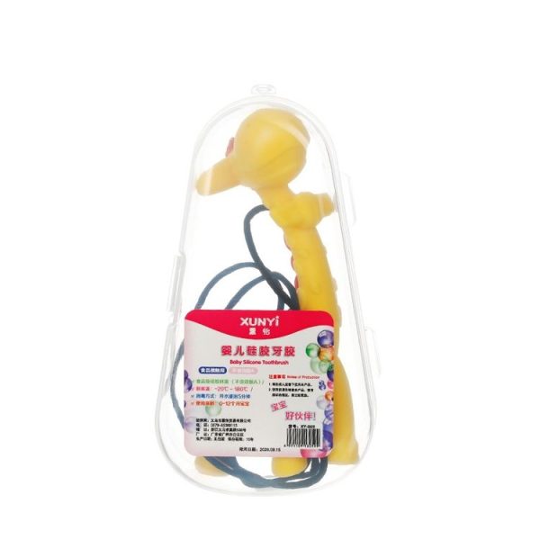 XUNYI Baby Giraffe Rattles Teether Kids Silicone Bite Toy, Spec: Drop Box Yellow