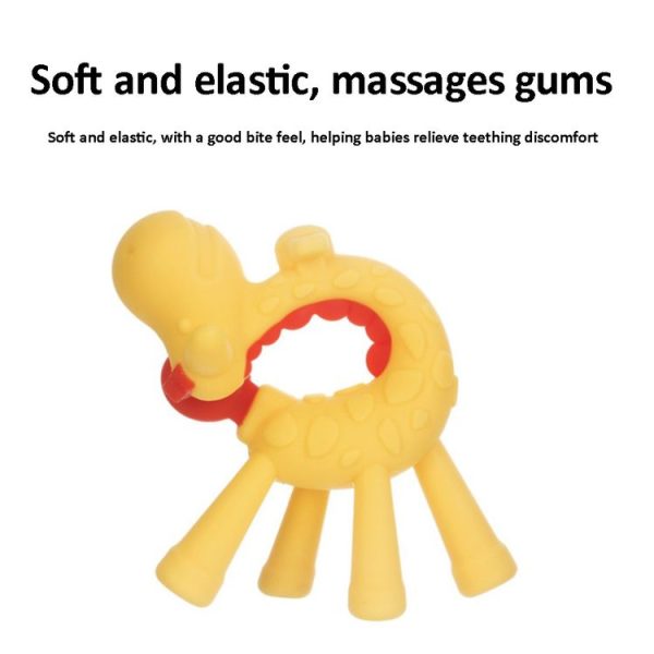 XUNYI Baby Giraffe Rattles Teether Kids Silicone Bite Toy, Spec: Drop Box Yellow - Image 4