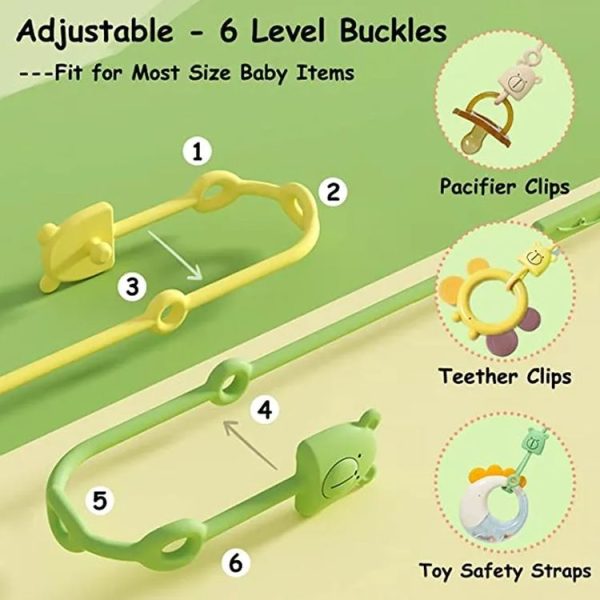 Bear Silicone Pacifier Chain Toddler Teether Toy Anti-fall Rope Pacifier Clip (Green) - Image 5