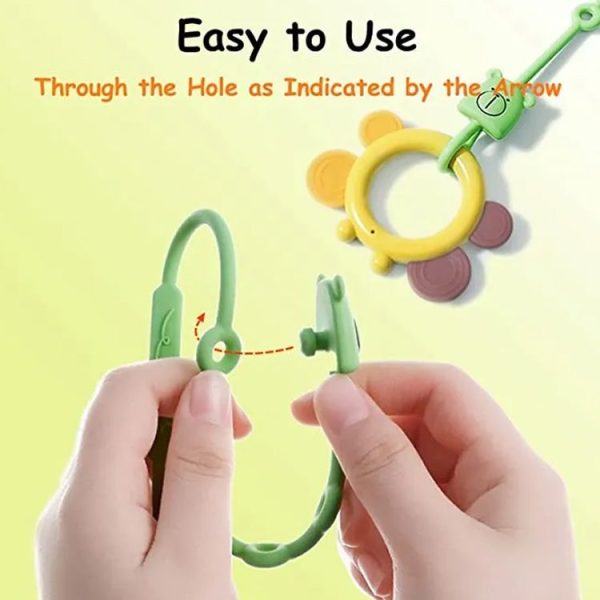 Bear Silicone Pacifier Chain Toddler Teether Toy Anti-fall Rope Pacifier Clip (Green) - Image 6
