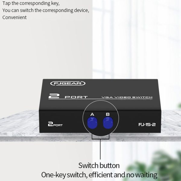 FJGEAR FJ-15-2 Computer VGA Switcher 2 In 1 Out Bidirectional Switching Sharer - Image 6