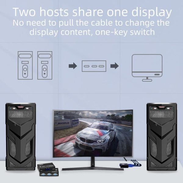 FJGEAR FJ-15-2 Computer VGA Switcher 2 In 1 Out Bidirectional Switching Sharer - Image 8