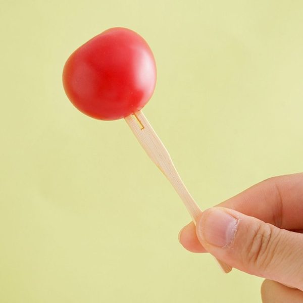 100pcs / Can Bamboo Fruit Stick Disposable Two Tines Dessert Fork For Home Use - Image 7
