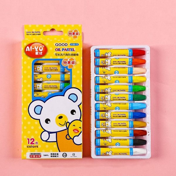 AIYO Washable Painting Crayons Childrens Oil Paint Stick Set, Specification: 12 Colors