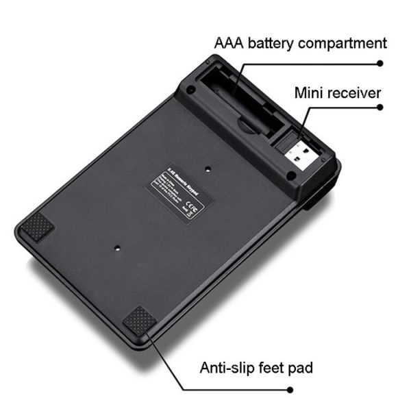 K3 19 Key 2.4G Wireless Mini Digital Keyboard Suspension Machinery Keypad (Black) - Image 5