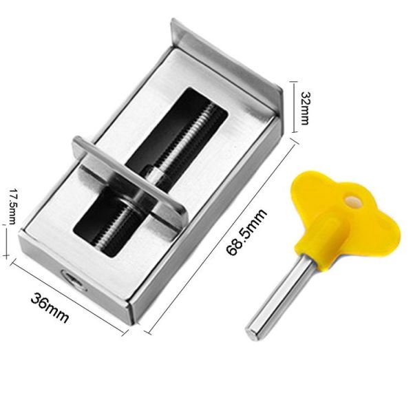 No Punching Limiters Child Safety Window Limit Lock With Key (Double Windows Stainless Steel Model) - Image 2