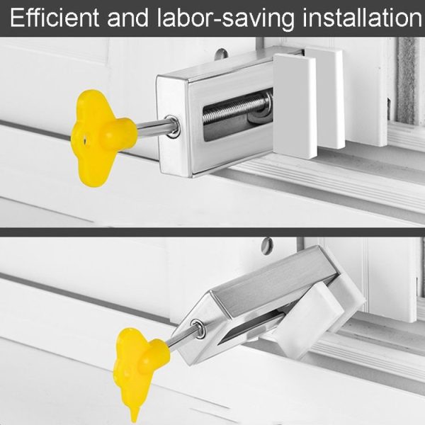 No Punching Limiters Child Safety Window Limit Lock With Key (Double Windows Stainless Steel Model) - Image 4