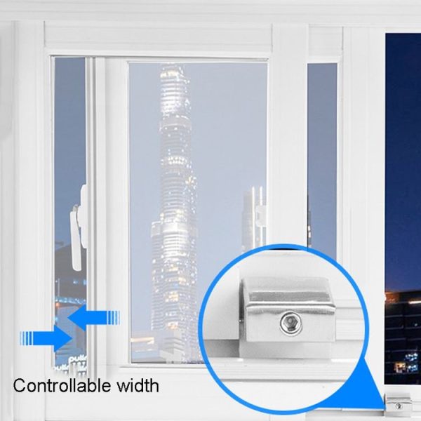 No Punching Limiters Child Safety Window Limit Lock With Key (Double Windows Stainless Steel Model) - Image 6