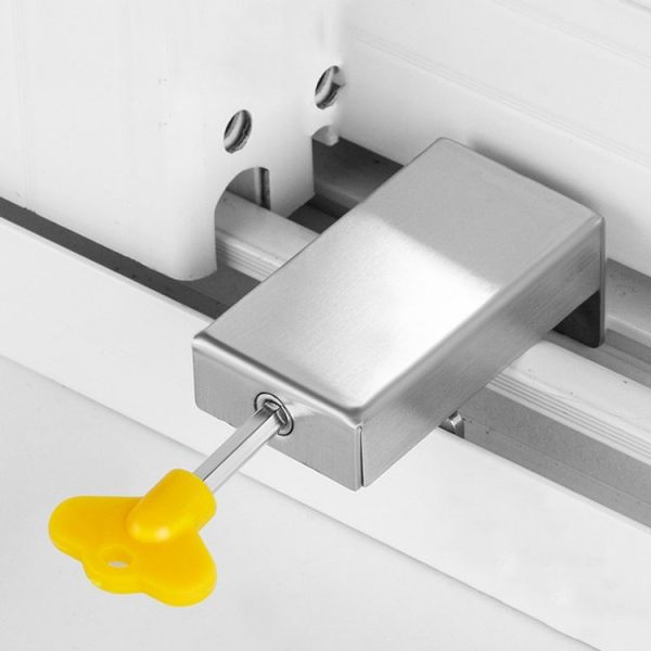 No Punching Limiters Child Safety Window Limit Lock With Key (Double Windows Stainless Steel Model) - Image 8