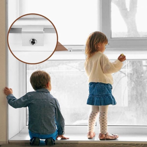 No Punching Limiters Child Safety Window Limit Lock With Key (Double Windows Stainless Steel Model) - Image 9