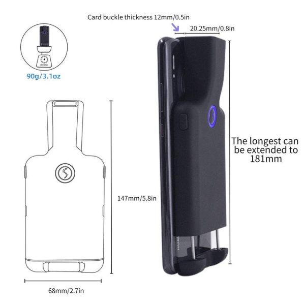 HC101D 2D Bluetooth Barcode Scanner Wireless Back Clip Phone Barcode Reader, Spec: Side - Image 3