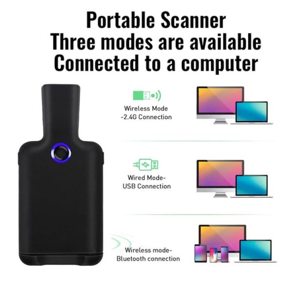 HC101D 2D Bluetooth Barcode Scanner Wireless Back Clip Phone Barcode Reader, Spec: Side - Image 4